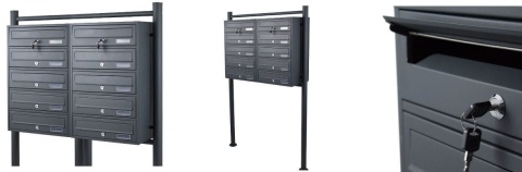 Skrzynka Lokatorska Grafitowa 10 wrzutów Malowana proszkowo BITUXX zewnętrzna do bloku