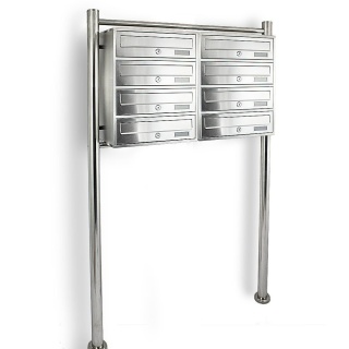 Skrzynka Pocztowa Lokatorska zewnętrzna do bloku na Stojaku INOX 8 wrzutów