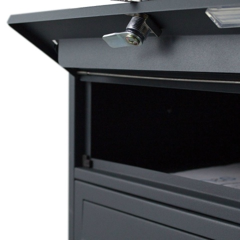 Skrzynka na Listy Pocztowa 2x3 wrzuty Grafitowa Lokatorska stalowa na stojaku