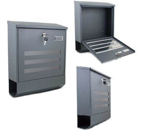 Skrzynka na listy BITUXX z gazetnikiem Na klucz Grafitowa 35x42x12cm