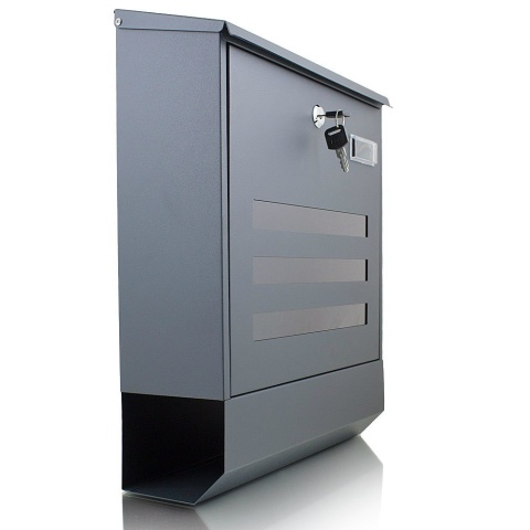 Skrzynka na listy BITUXX z gazetnikiem Na klucz Grafitowa 35x42x12cm