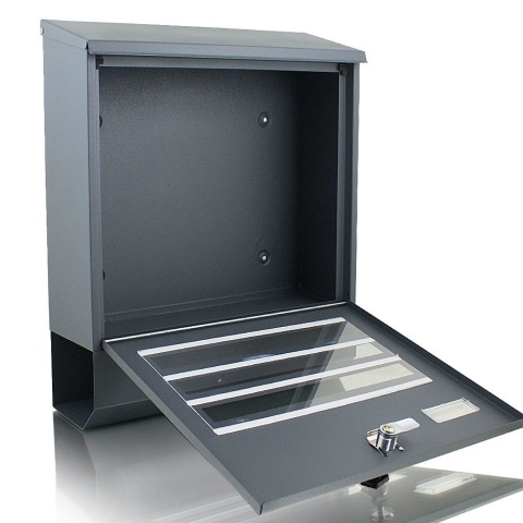 Skrzynka na listy BITUXX z gazetnikiem Na klucz Grafitowa 35x42x12cm