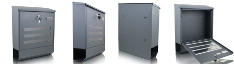 Skrzynka na listy BITUXX z gazetnikiem Na klucz Grafitowa 35x42x12cm