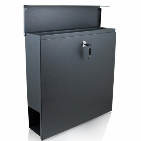 Skrzynka na listy Pocztowa Duża Grafitowa z Gazetnikiem Duza 37x37x10