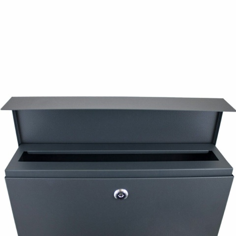 Skrzynka na listy Pocztowa Duża Grafitowa z Gazetnikiem Duza 37x37x10