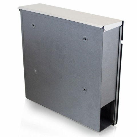 Skrzynka na listy Pocztowa wisząca Naścienna Grafitowa z gazetnikiem