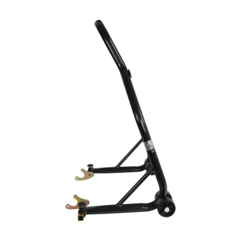 Stojak motocyklowy czarny – uchwyt warsztatowy 250 kg na tylne koło 21–31 cm