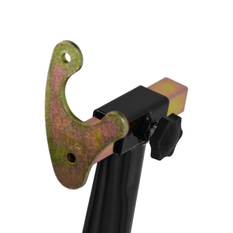 Stojak motocyklowy czarny – uchwyt warsztatowy 250 kg na tylne koło 21–31 cm