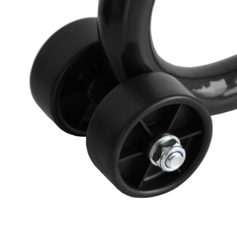 Stojak motocyklowy czarny – uchwyt warsztatowy 250 kg na tylne koło 21–31 cm