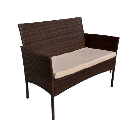 Zestaw Mebli Ogrodowych z technorattanu Brązowy 4 elemnty Krzesła Kanapa + stolik