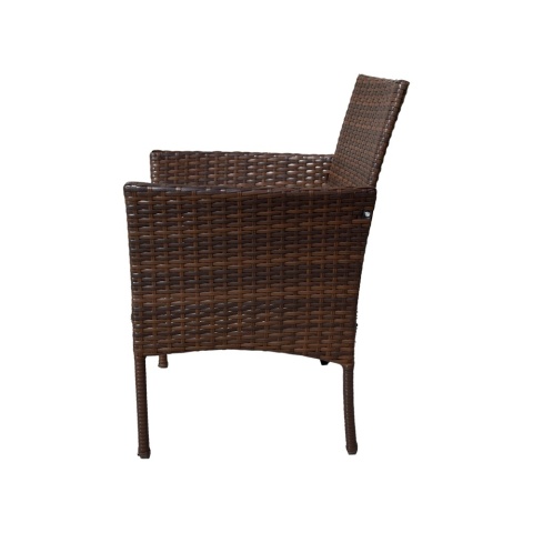 Zestaw Mebli Ogrodowych z technorattanu Brązowy 4 elemnty Krzesła Kanapa + stolik