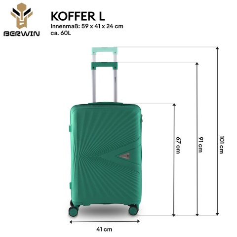 Zestaw Walizek 4szt Xl+L+M+Kuferek Morska Bryza BERWIN ABS na 4 kółkach