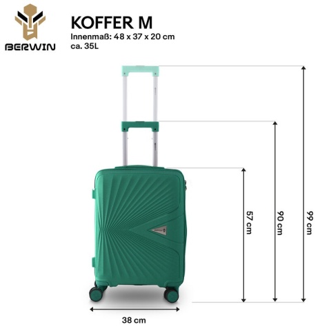 Zestaw Walizek 4szt Xl+L+M+Kuferek Morska Bryza BERWIN ABS na 4 kółkach