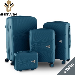 Zestaw Walizek 4szt Xl+L+M+Kuferek Morska Zieleń ABS na 4 kółkach