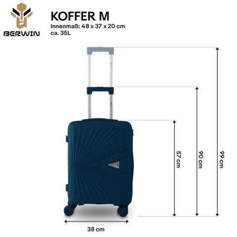 Zestaw Walizek 4szt Xl+L+M+Kuferek Morska Zieleń ABS na 4 kółkach