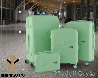 Zestaw Walizek 4szt Xl+L+M+Kuferek Miętowe BERWIN ABS na 4 kółkach