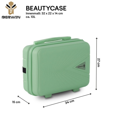 Zestaw Walizek 4szt Xl+L+M+Kuferek Miętowe BERWIN ABS na 4 kółkach