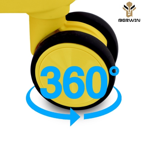 Zestaw Walizek 4szt Xl+L+M+Kuferek ŻÓŁTY Tropikalny BERWIN ABS na 4 kółkach