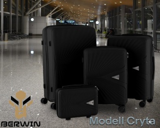 Zestaw Walizek 4szt Xl+L+M+Kuferek Czarne BERWIN ABS na 4 kółkach
