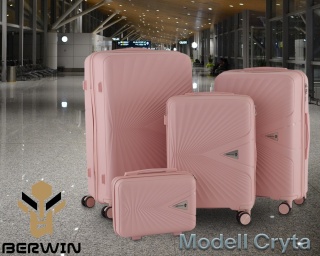 Zestaw Walizek 4szt Xl+L+M+Kuferek Matowy Róż BERWIN ABS na 4 kółkach