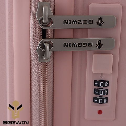 Zestaw Walizek 4szt Xl+L+M+Kuferek Matowy Róż BERWIN ABS na 4 kółkach