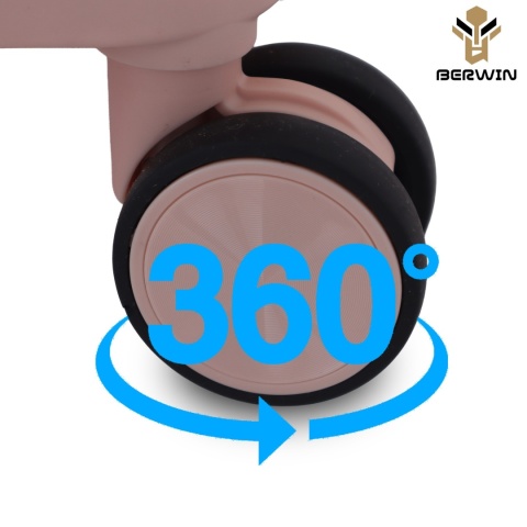 Zestaw Walizek 4szt Xl+L+M+Kuferek Matowy Róż BERWIN ABS na 4 kółkach