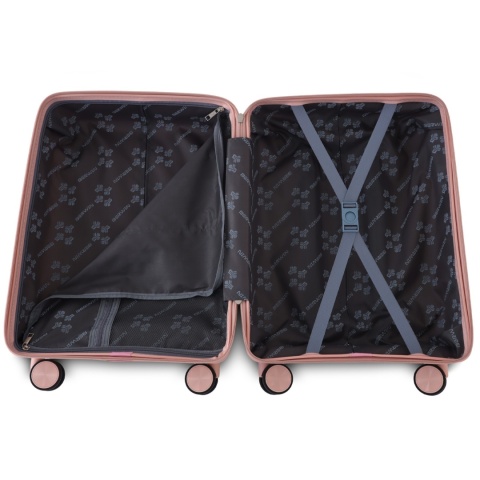Zestaw Walizek 4szt Xl+L+M+Kuferek Matowy Róż BERWIN ABS na 4 kółkach