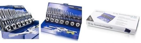 Zestaw do gwintowania 32 elementy – narzędzia stalowe ze stali wolframowe M3-M12