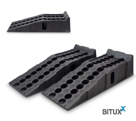 Zestaw ramp najazdowych 2 szt. HDPE nośność 7000 kg 180 × 265 mm