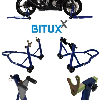 Zestaw stojaków/uchwytów motocyklowych Bituxx na przód + tył – uniwersalny komplet