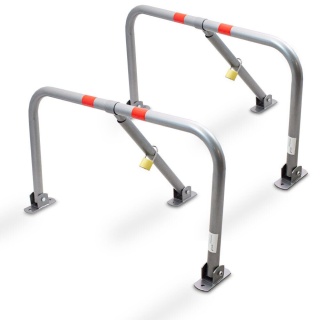 Bituxx – Zestaw 2 blokad parkingowych zamykanych na klucz | Stalowa barierka zabezpieczająca miejsce parkingowe