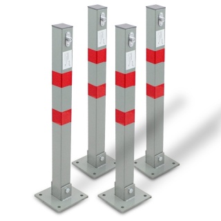 Bituxx – Zestaw 4 składanych stalowych blokad parkingowych | solidna barierka na miejsce parkingowe