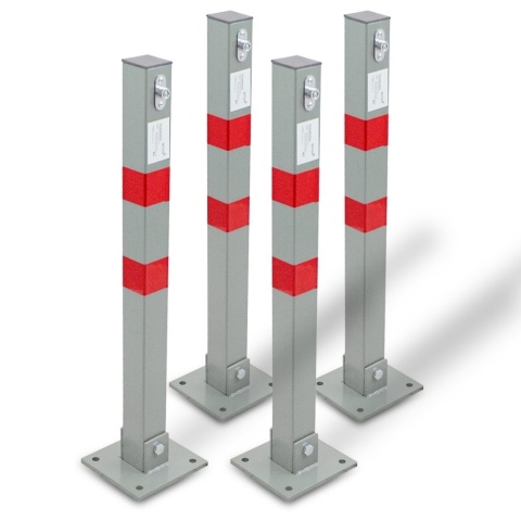 Bituxx – Zestaw 4 składanych stalowych blokad parkingowych | solidna barierka na miejsce parkingowe