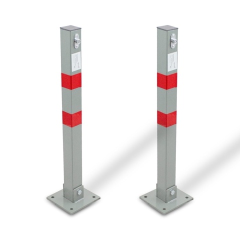 Bituxx – Zestaw 4 składanych stalowych blokad parkingowych | solidna barierka na miejsce parkingowe