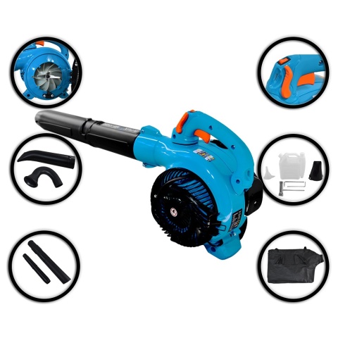 Bituxx dmuchawa-odkurzacz do liści spalinowy – mocny silnik dwusuwowy z workiem na liście