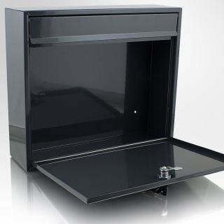 Bituxx – naścienna grafitowa skrzynka pocztowa na listy | odporna, stalowa, z kluczem