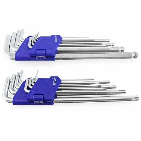 Bituxx – zestaw 18 kluczy imbusowych i nasadek Torx/HEX | komplet do warsztatu i napraw