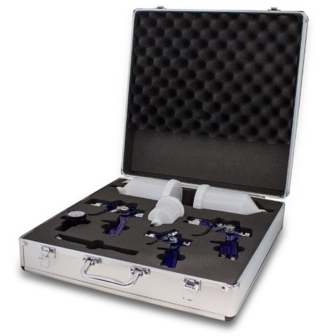 Bituxx zestaw 3 pistoletów natryskowych HVLP w walizce – profesjonalne narzędzie do malowania