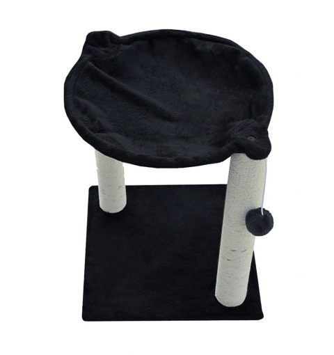 Czarny drapak dla kota z sizalowymi słupkami, hamakiem i legowiskiem stabilne drzewko do zabawy i odpoczynku