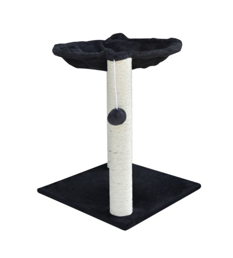 Czarny drapak dla kota z sizalowymi słupkami, hamakiem i legowiskiem stabilne drzewko do zabawy i odpoczynku