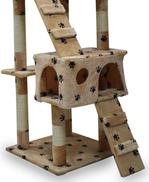 Drapak dla kota beżowy w łapki 170 XL Sizal i sznurki Koci plac zabaw