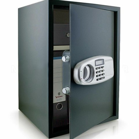 Duży sejf Bituxx 20 kg – szafa pancerna grafitowa z elektronicznym zamkiem i półką regulowaną