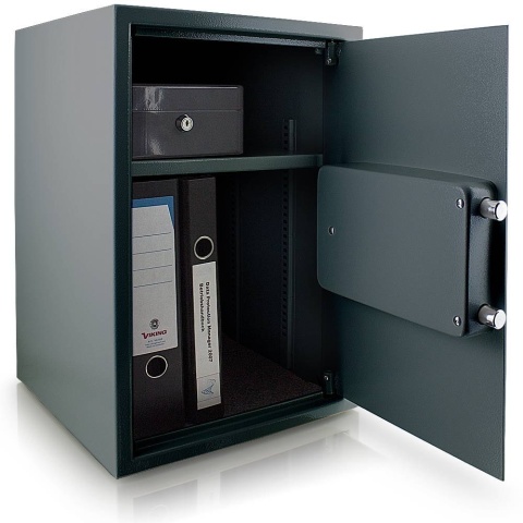 Duży sejf Bituxx 20 kg – szafa pancerna grafitowa z elektronicznym zamkiem i półką regulowaną