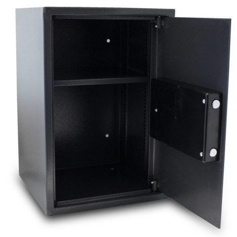 Duży sejf Bituxx 20 kg – szafa pancerna grafitowa z elektronicznym zamkiem i półką regulowaną