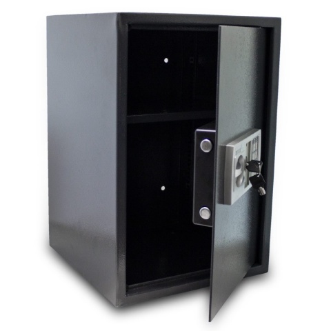 Duży sejf Bituxx 20 kg – szafa pancerna grafitowa z elektronicznym zamkiem i półką regulowaną