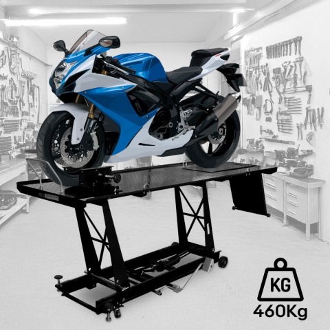 Hydrauliczny motocyklowy podnośnik Bituxx 460 kg – podnośnik serwisowy z nożną pompką, czarny