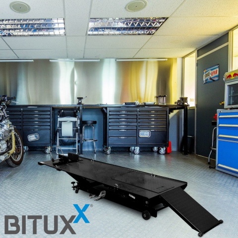 Hydrauliczny motocyklowy podnośnik Bituxx 460 kg – podnośnik serwisowy z nożną pompką, czarny