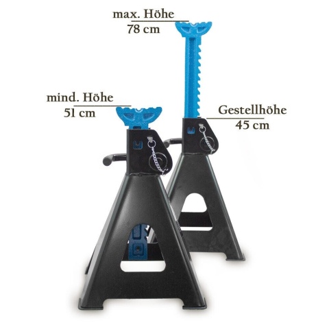 Kobyłki warsztatowe 2 sztuki – podpory stalowe 12 t, regulacja wysokości 51‑78 cm, bezpieczne stojaki