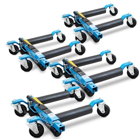 Komplet 4 wózków manewrowych Bituxx 680 kg – hydrauliczny podnośnik pod koła