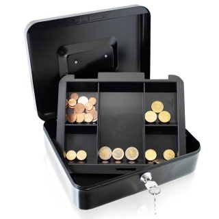 Metalowa kasetka na pieniądze z zamkiem – walizka do transportu i przechowywania gotówki